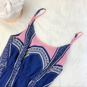 Fire Los Angeles Pink & Blue Printed Maxi Dress